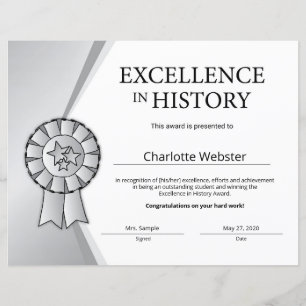 Excelência Silver no Prêmio de Certificados do His