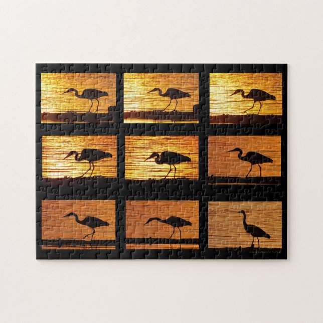 Excelente Azul Heron a Caminhar - Quebra-cabeça (Horizontal)