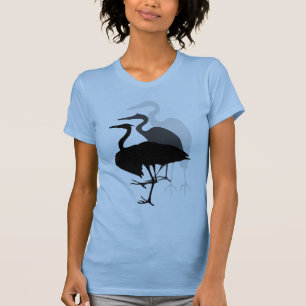 Excelente Azul Heron Damas T-shirt Azul