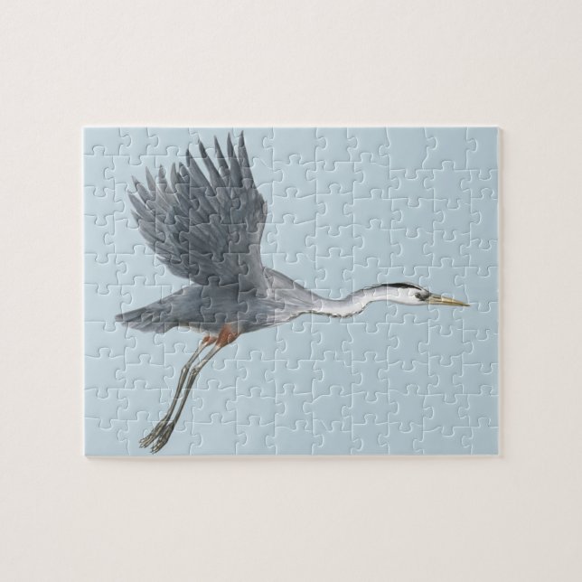 Excelente Azul Heron Tirando Quebra-cabeça Jigsaw (Horizontal)