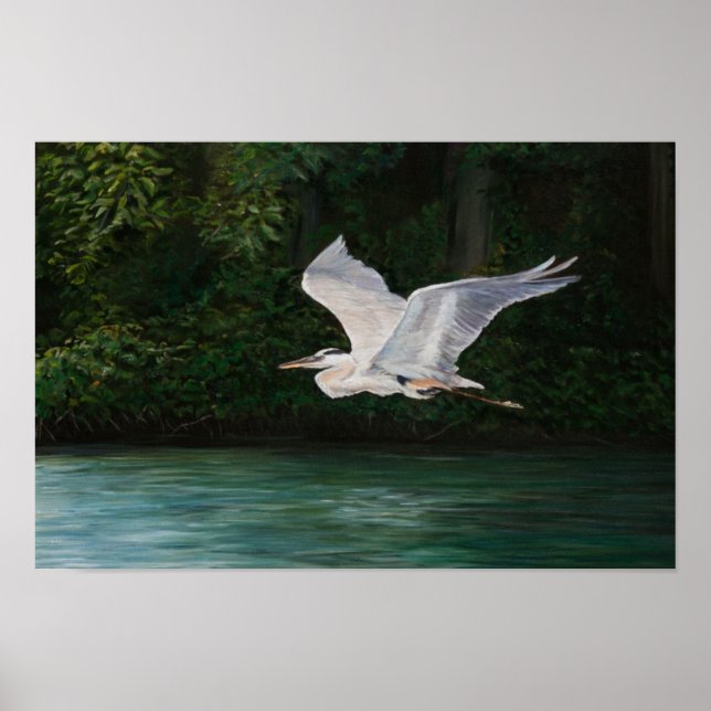 Excelente Blue Heron Art Impressão (Frente)