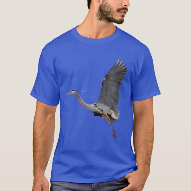 EXCELENTE BLUE HERON Wildlife T-Shirt (Frente)