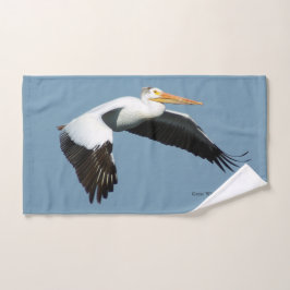 Excelente branco Conjunto de toalhas pelicanas