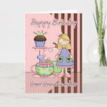 Excelente - cartão de aniversário bonito da neta -<br><div class="desc">Excelente - cartão de aniversário bonito da neta - cupcakes e chá</div>