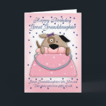 Excelente - cartão de aniversário da neta - animal<br><div class="desc">Excelente - cartão de aniversário da neta - animal de estimação bonito da bolsa</div>