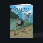 Excelente - cartão de aniversário do neto -<br><div class="desc">Excelente - cartão de aniversário do neto - avestruz dos desenhos animados - pintura de Digitas</div>
