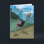 Excelente - cartão de aniversário do neto -<br><div class="desc">Excelente - cartão de aniversário do neto - avestruz dos desenhos animados - pintura de Digitas</div>