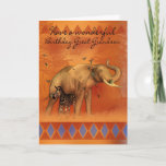 Excelente - cartão de aniversário do neto com<br><div class="desc">Excelente - cartão de aniversário do neto com borboleta e zebra do elefante</div>