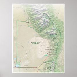 Excelente do mapa de poster de Areia (Colorado)