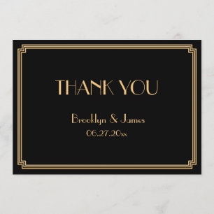Excelente Gatsby Art Deco Cartões de agradecimento