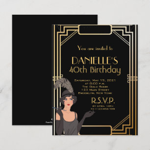 Excelente Gatsby Inspirou Art Deco Convite De Aniv