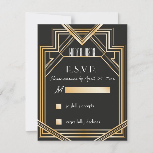 Excelente Gatsby - placa RSVP inspirada (Frente)
