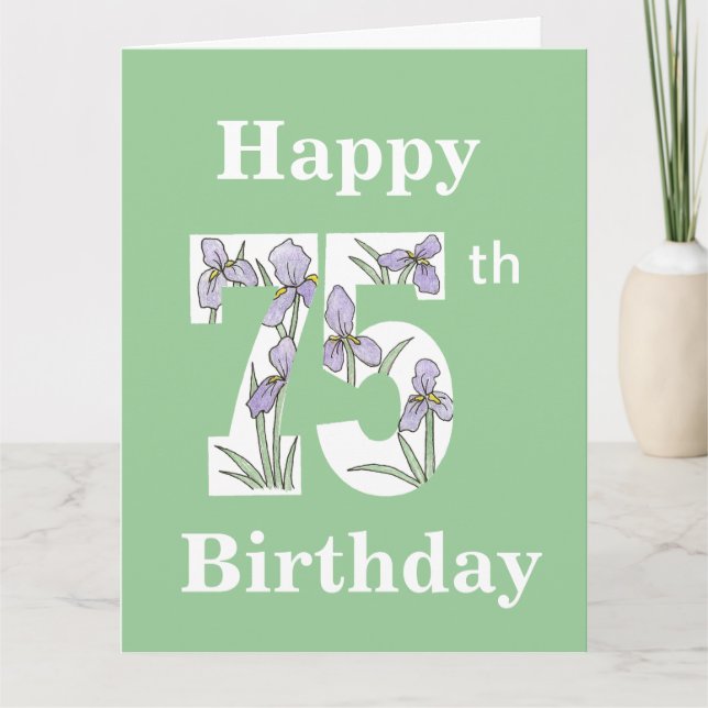 Excelente Grande Cartão de 75º Aniversário (Frente)