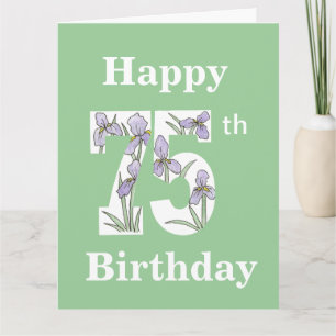 Excelente Grande Cartão de 75º Aniversário