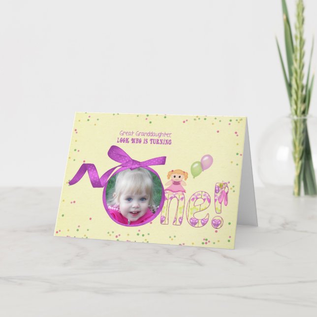 Excelente neta primeiro cartão com fotos de aniver (Frente)