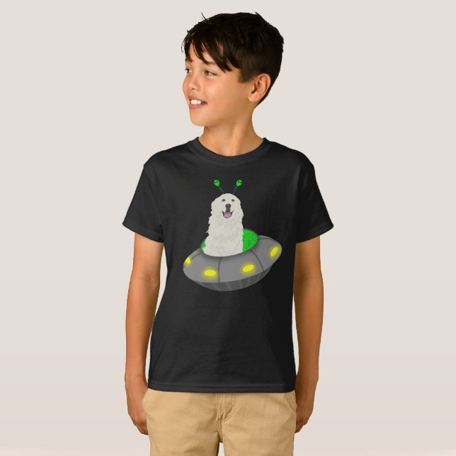 Excelente UFO Alienígena Pirenéus T-Shirt (Frente Completa)