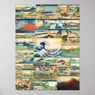 Excelente Wave Hokusai Monte Fuji Impressões Japon