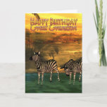 Excelente - zebras do cartão de aniversário do<br><div class="desc">Excelente - zebras do cartão de aniversário do neto na água</div>