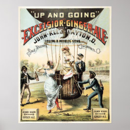 EXCELSIOR GINGER ALE ALE Balão de Ar Quente Poster