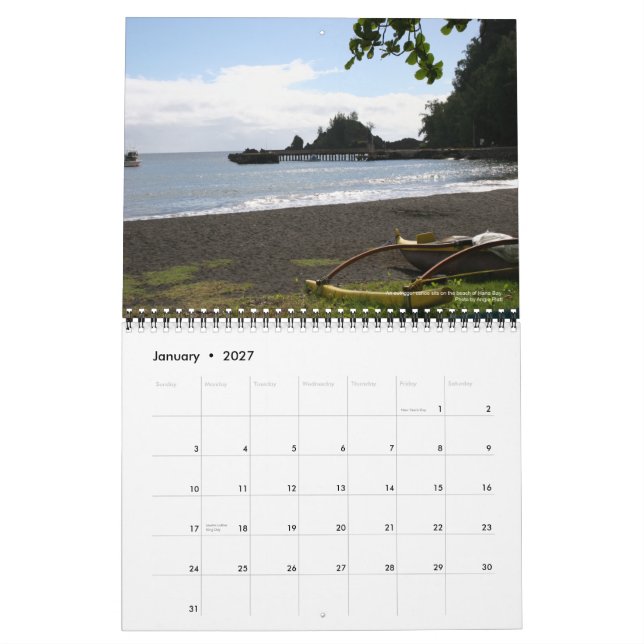 Excepcionalmente calendário de Maui (Jan 2027)