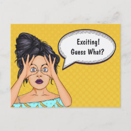Excitante, Esperando, Adivinha O Que? Cartão Posta