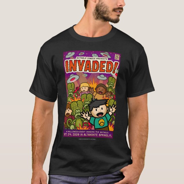Exclusive invadido! camisa cómica (Frente)