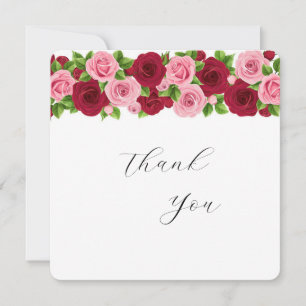 exclusivo cartão de agradecimento floral vermelho 
