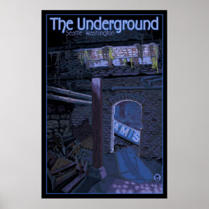 Excursão subterrânea - quadrado pioneiro, poster