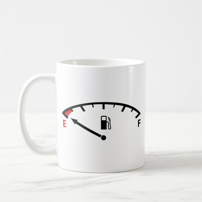 Executando em uma caneca de café vazia (Esquerda)