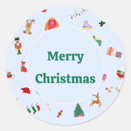 Exemplares de Natal bonitos, pequeno adesivo redon