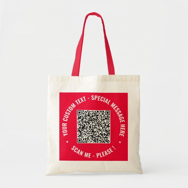 Exemplo de Bolsa de Tote com Código QR e Texto Per (Frente)