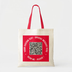 Exemplo de Bolsa Tote com Código QR e Texto Person