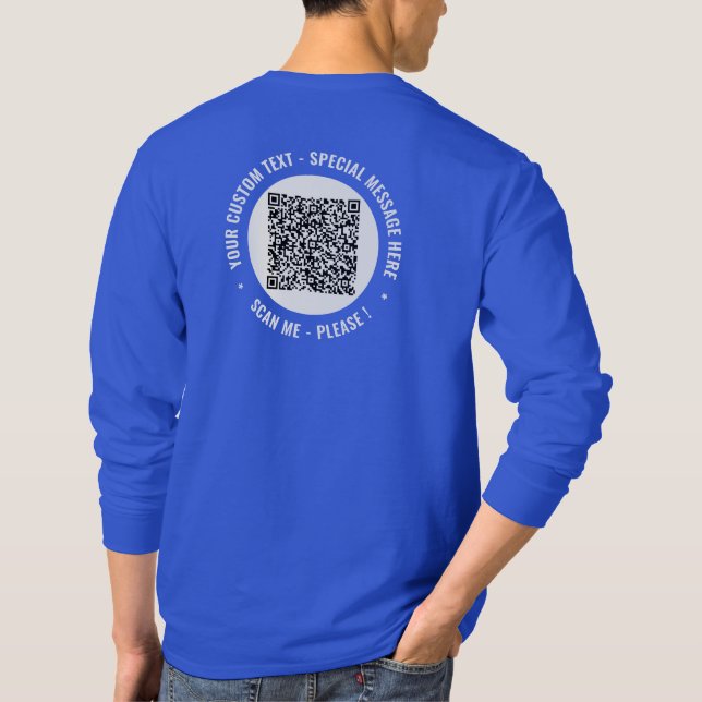 Exemplo de Camisa de Código QR com Texto Personali (Verso)