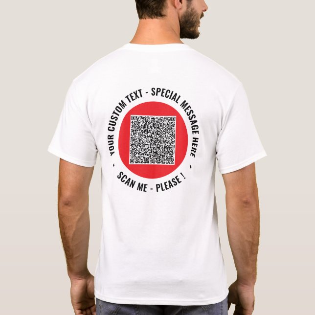 Exemplo de Camisa de Código QR com Texto Personali (Verso)