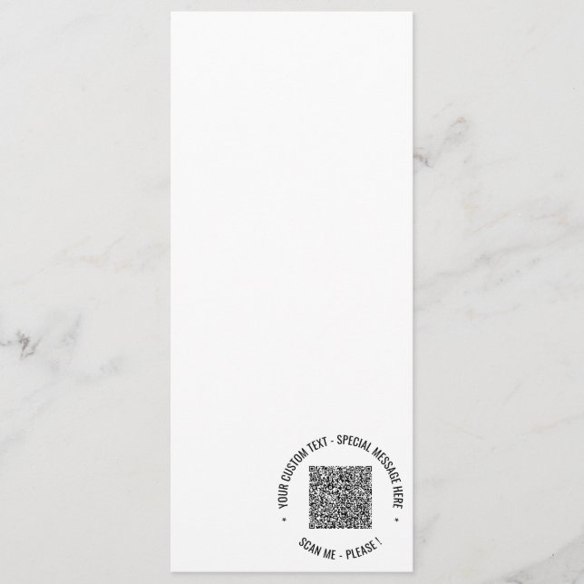 Exemplo de cartão de menu com código QR e texto pe (Frente)