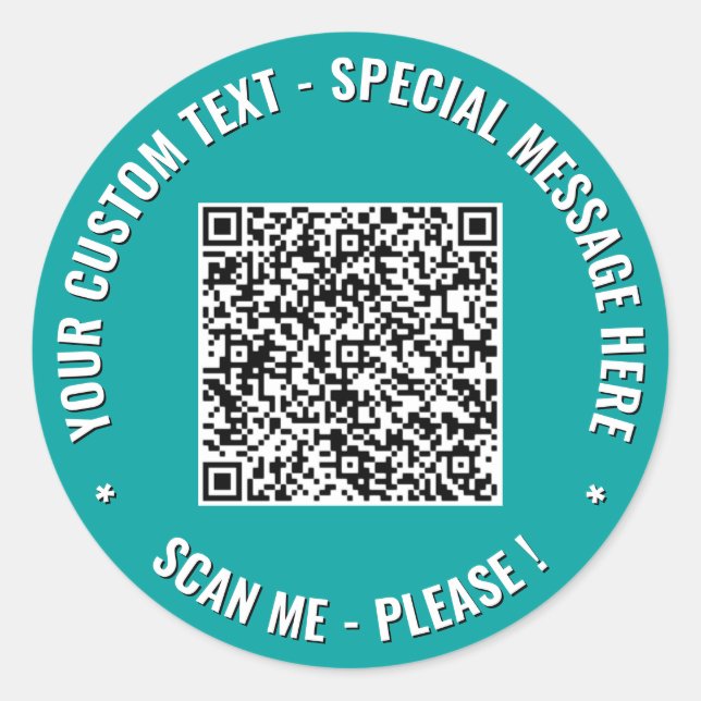 Exemplo de Código QR e Adesivos de Texto Personali (Frente)