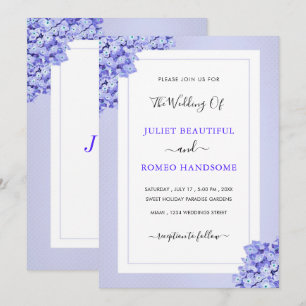 Exemplo de Convite de Casamento de Flores Violetas