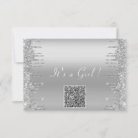 Exemplo de Convite de Chá de fraldas de Glitter de