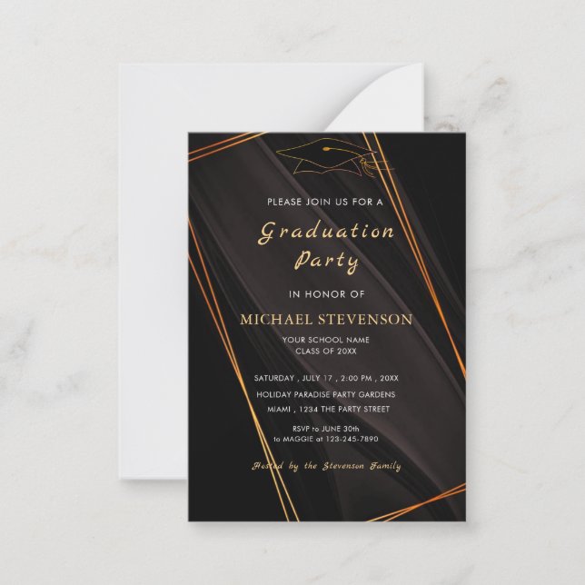 Exemplo de Convite de Festa de Formatura Preto com (Frente)