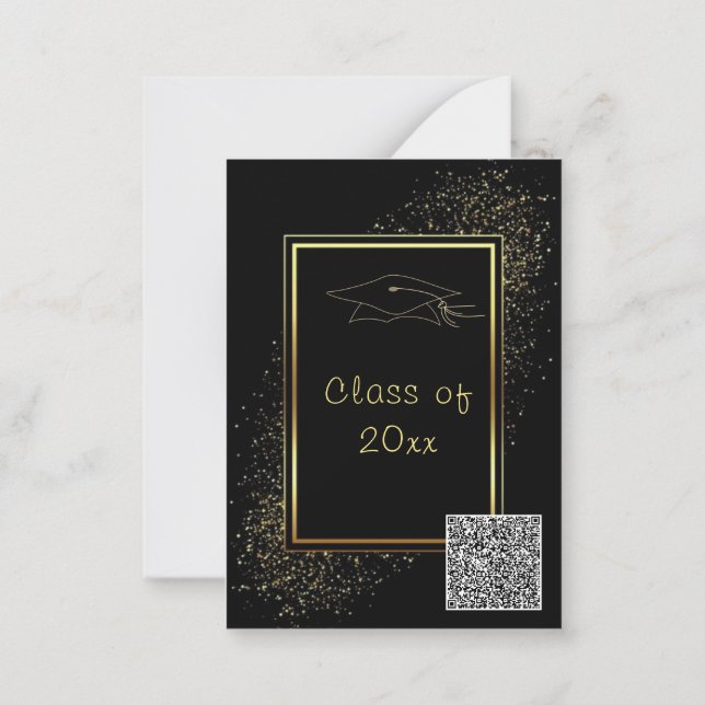 Exemplo de Convite de Formatura com Código QR Ouro (Verso)