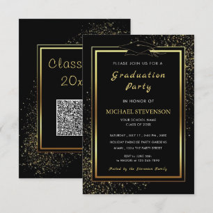 Exemplo de Convite de Formatura com Código QR Ouro