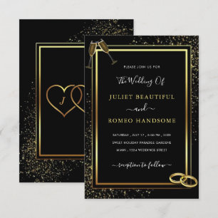 Exemplo de Convite para Casamento Dourado Design B