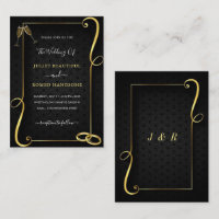 Exemplo de Convite para Casamento Dourado e Preto