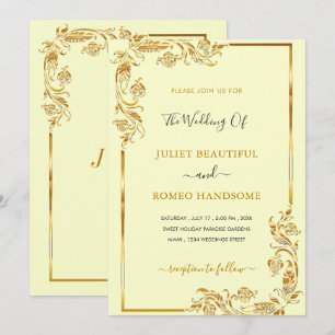 Exemplo de Convites de Casamento em Ouro Personali