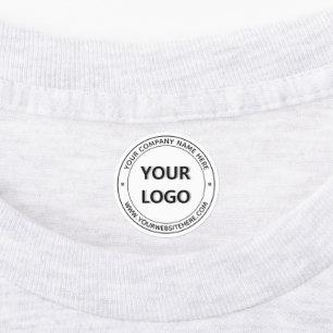 Exemplo de etiquetas da empresa de texto e logotip