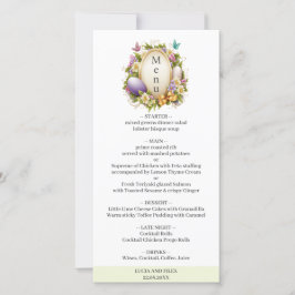 Exemplo de Menu de Casamento de Floresta de Páscoa