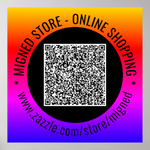 Exemplo de Posters de Código QR com Texto Personal