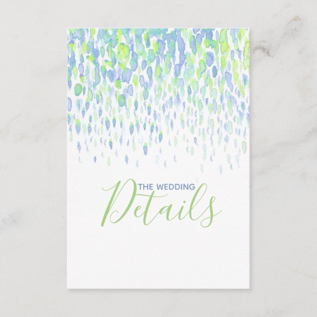 Exemplos de casamento: cartão azul verde (Frente)