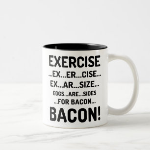 Exercício engraçado para canecas do bacon