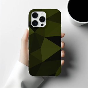 Exército escuro verde preto padrão de malha geomét